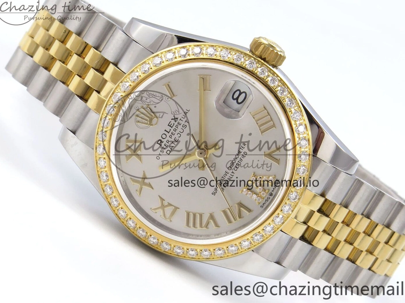 31 Best Jubilee Edition JARF 904L Silver on Bracelet DateJust SS 278383RBR YG Dial Roman Steel Diamonds HZ2236 1:1 1219